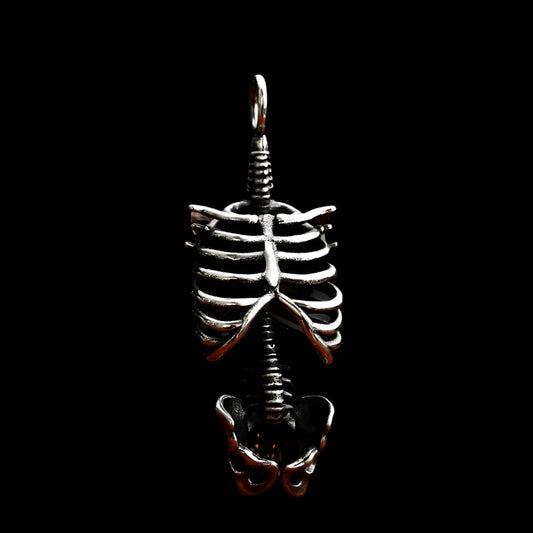 Stainless Steel Skull Rib Skeleton Pendant