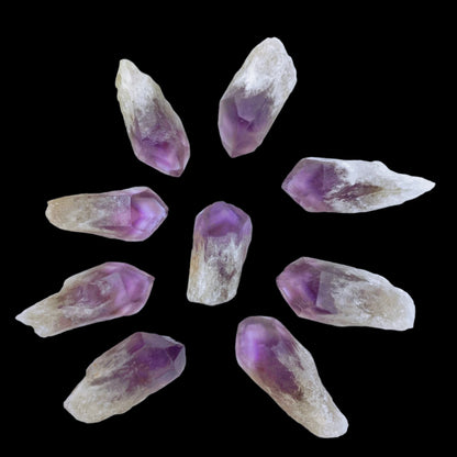 Natural Amethyst Raw Stone Point Mini Wands - Healing Crystals