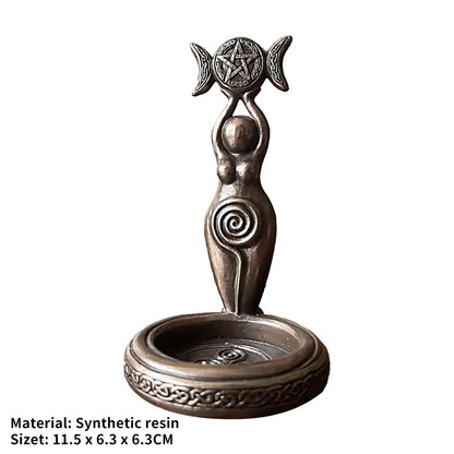 Goddess Triple Moon Tealight Candle Holder Stand