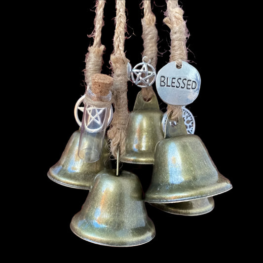 Witch Bells Protection Door Knob Hanger - Wind Chimes to Clear Negative Energy | Wicca & Witchcraft Home Decor