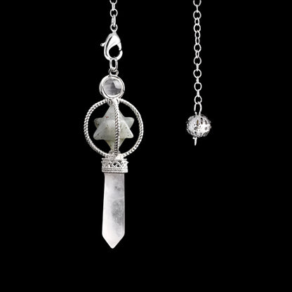 Natural Crystal Pendulum with Copper Chain - Witchy Divination Tool