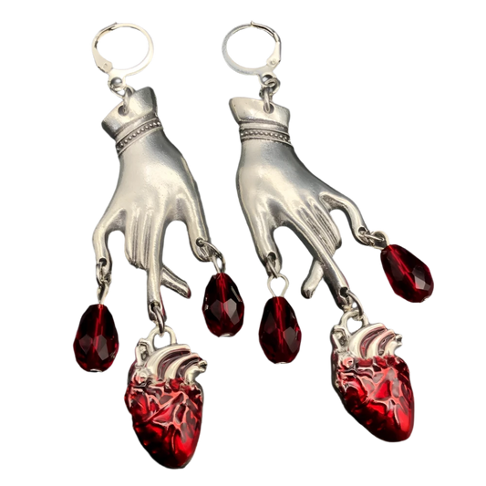 Bewitching Bleeding Heart Earrings – Gothic Elegance with Crimson Drops