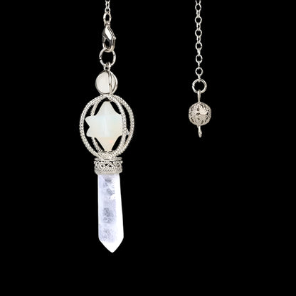 Natural Crystal Pendulum with Copper Chain - Witchy Divination Tool