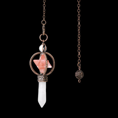 Natural Crystal Pendulum with Copper Chain - Witchy Divination Tool