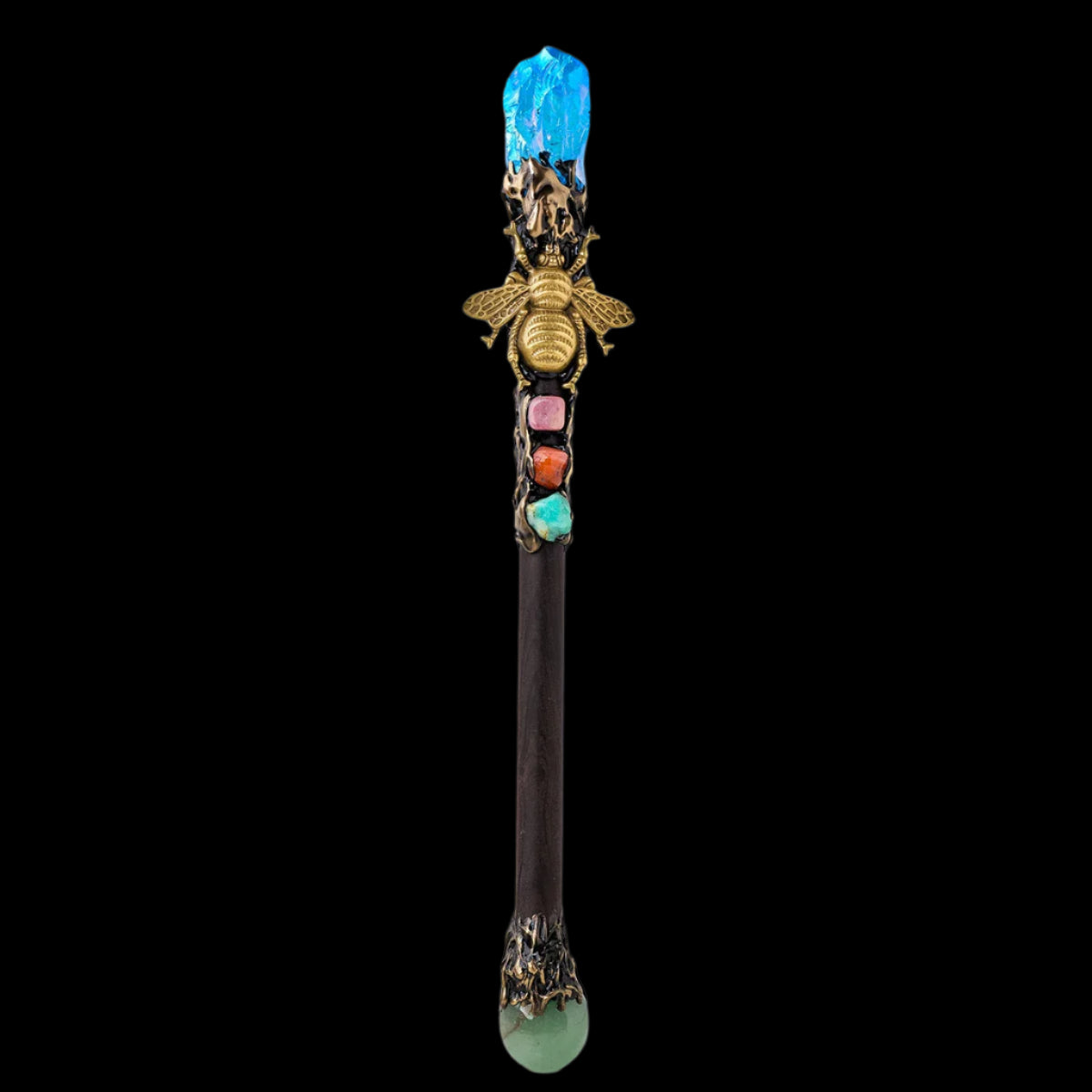 Enchanted Aura Crystal Wand - Rainbow Magic Stone Scepter