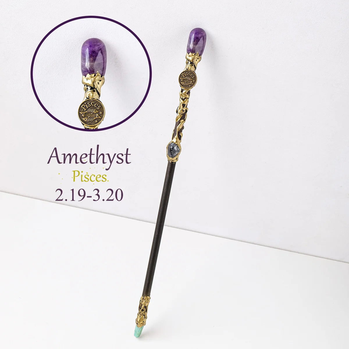 12 Constellation Crystal Stone Wand – Zodiac Magic Scepter