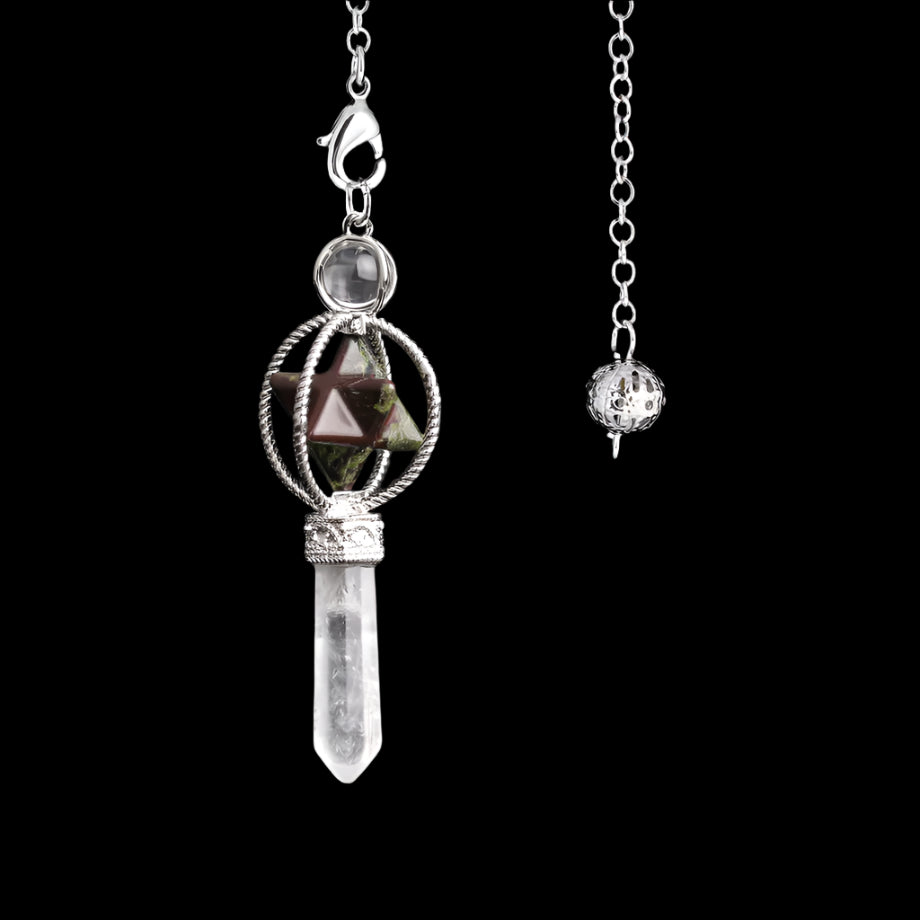 Natural Crystal Pendulum with Copper Chain - Witchy Divination Tool