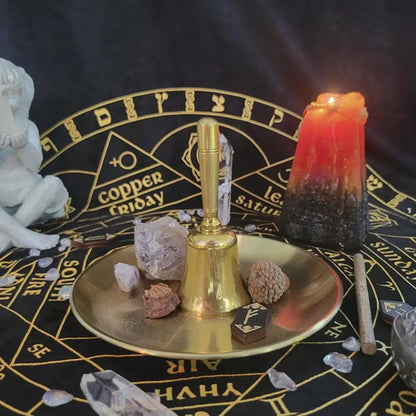 Golden Altar Plate – Candle Holder & Divination Tray