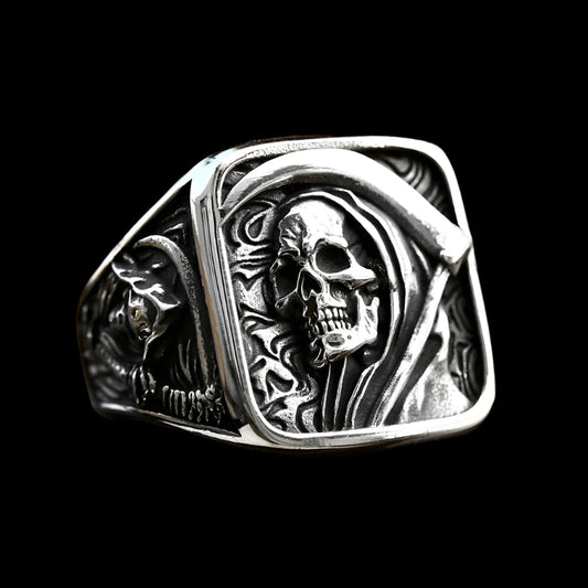 Grim Reaper Ring – 316L Stainless Steel Skull Ring for Men