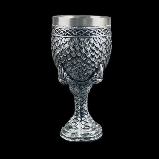 Dragon Scale Goblet - Stainless Steel Chalice for Rituals and Decor