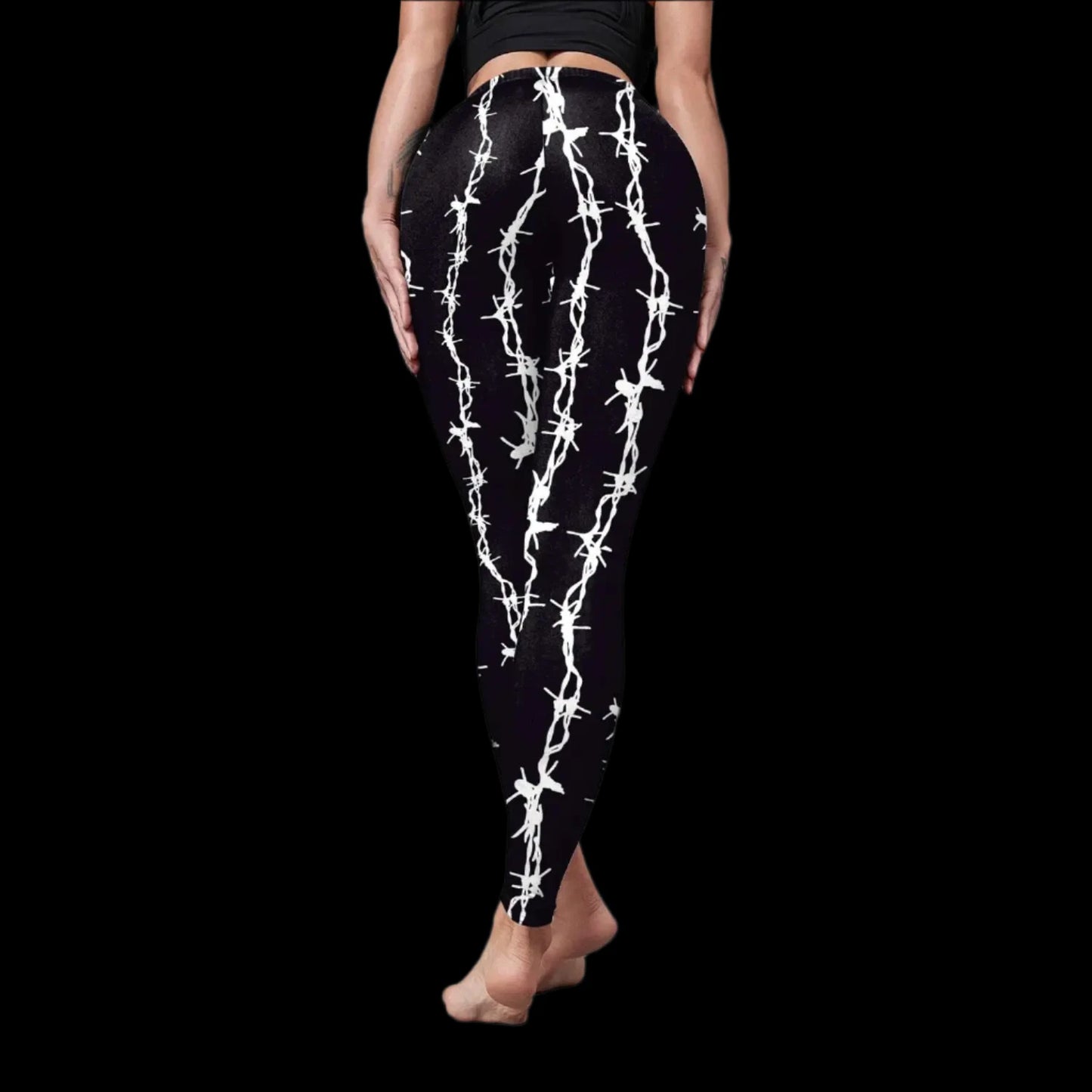 Barbed Wire Gothic Leggings – Edgy Statement Style