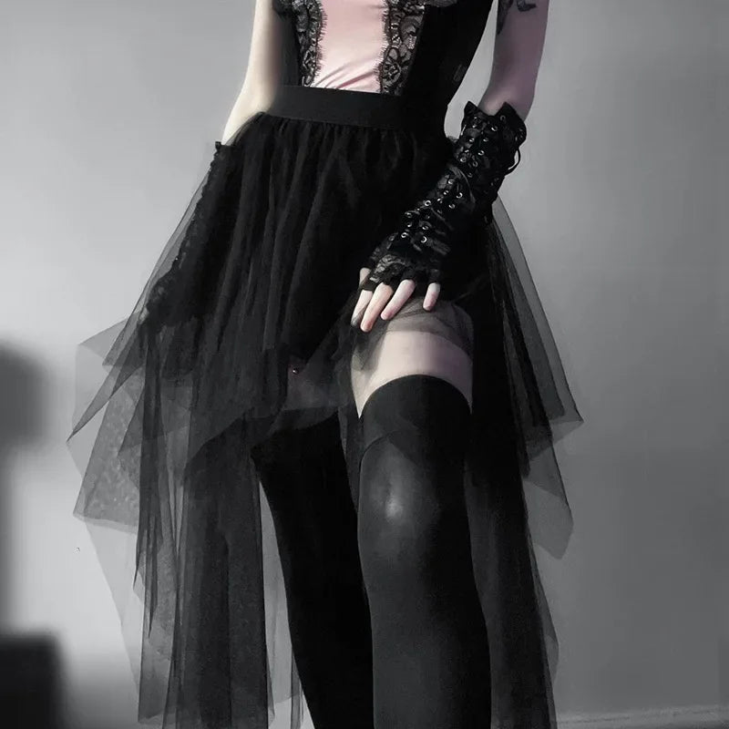 Enchanted Shadows Asymmetrical Gothic Skirt