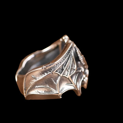 Gothic Skull Bat Adjustable Ring – Dark Elegance