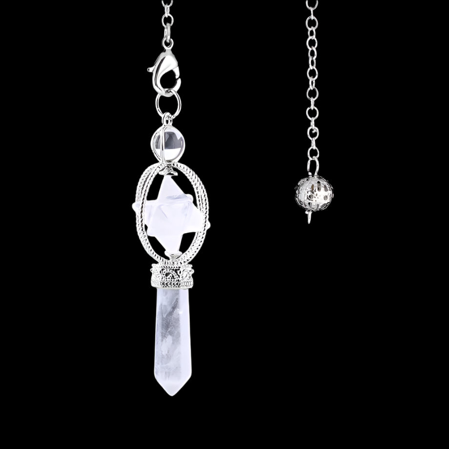 Natural Crystal Pendulum with Copper Chain - Witchy Divination Tool