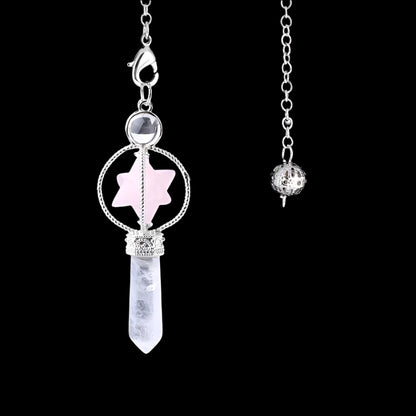 Natural Crystal Pendulum with Copper Chain - Witchy Divination Tool