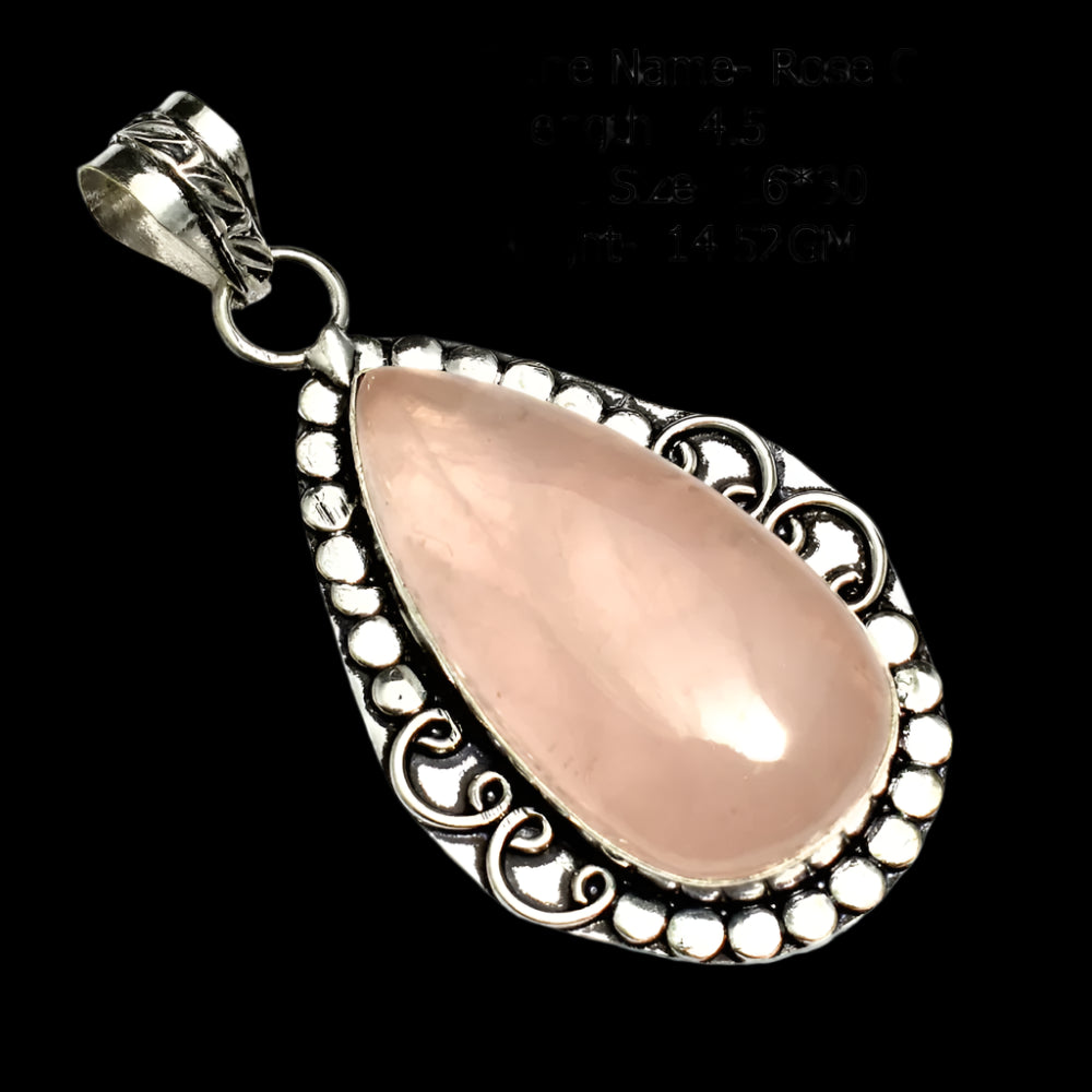 Rose Quartz Tear-Drop Pendant – A Love-Infused Talisman for the Witchy Soul