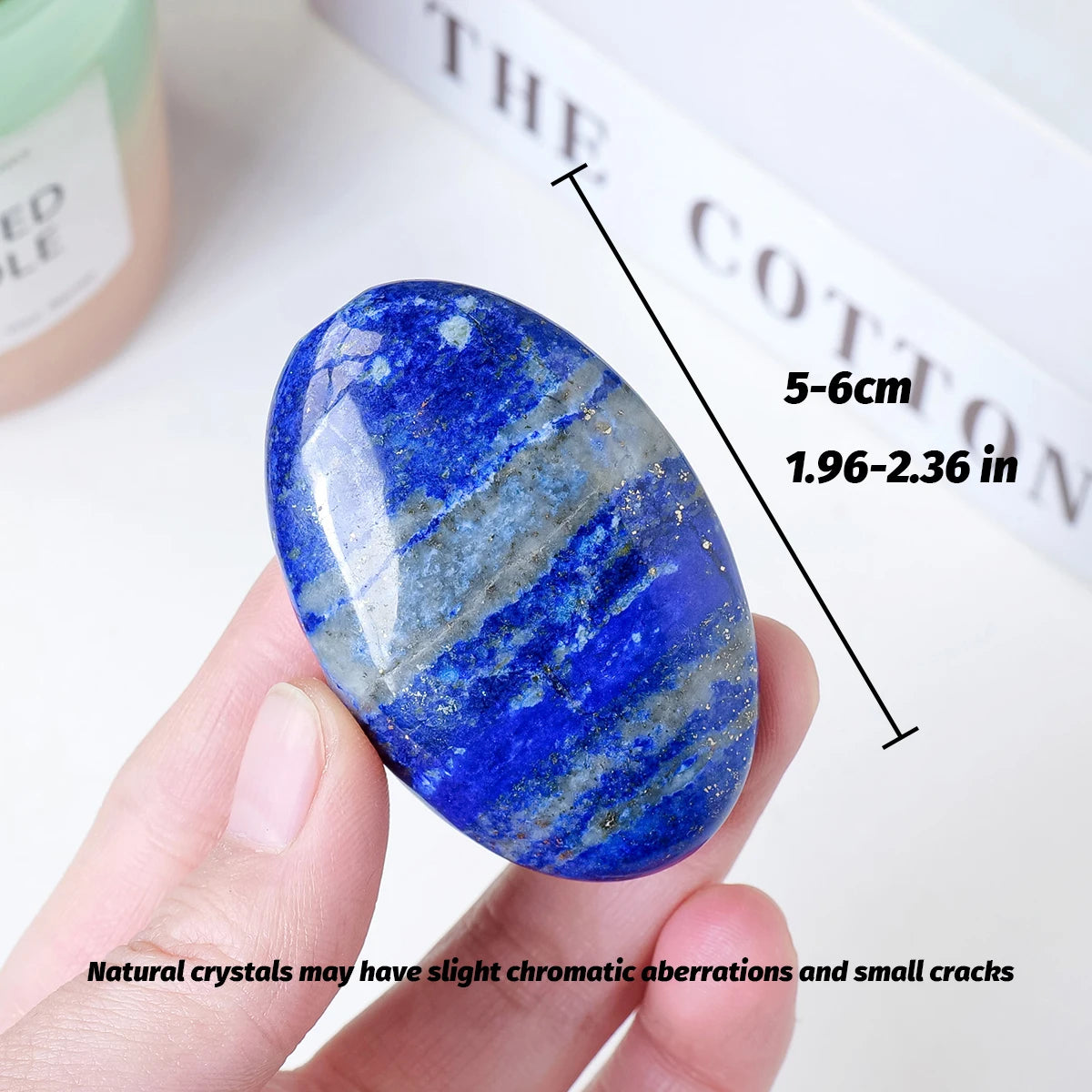 1pc Natural Crystal Lapis Lazuli Palm Stone – 5-6cm, 50-60g