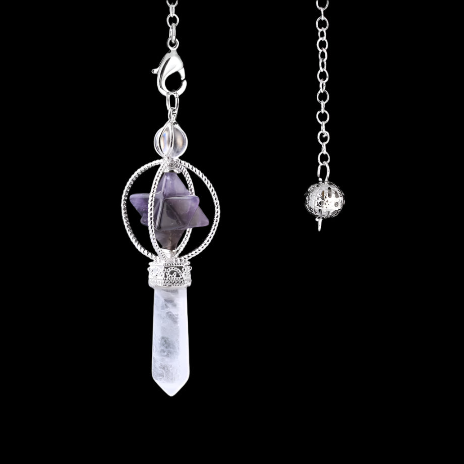 Natural Crystal Pendulum with Copper Chain - Witchy Divination Tool